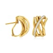 .29 ct. t.w. Diamond Crisscross Earrings in 14kt Yellow Gold