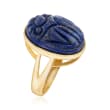 Lapis Scarab Ring in 14kt Gold Over Sterling