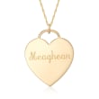 14kt Yellow Gold Personalized Name Heart Pendant Necklace