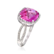 4.90 Carat Pink Topaz and .19 ct. t.w. Diamond Ring in 14kt White Gold