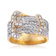 .25 ct. t.w. Diamond Buckle Ring in Sterling Silver and 18kt Gold Over Sterling