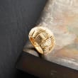 Italian 18kt Yellow Gold Basketweave Dome Ring