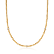 Phillip Gavriel &quot;Woven&quot; Diamond-Accented Station Necklace in 14kt Yellow Gold