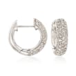 1.10 ct. t.w. Diamond Huggie Hoop Earrings in 14kt White Gold