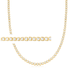 10.00 ct. t.w. Graduated CZ Tennis Necklace in 14kt Gold Over Sterling