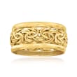 14kt Yellow Gold Bordered Byzantine Ring