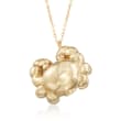 Italian 14kt Yellow Gold Crab Pendant Necklace