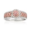 .71 ct. t.w. Pink and White Diamond Ring in 18kt Two-Tone Gold