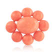C. 1940 Vintage Coral Bead Pin in 14kt Yellow Gold