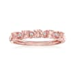 .50 ct. t.w. Morganite Ring with Diamond Accents in 18kt Rose Gold Over Sterling