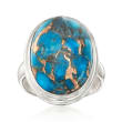 20x15mm Oval Turquoise Ring in Sterling Silver