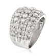 3.00 ct. t.w. Multi-Row Diamond Ring in Sterling Silver