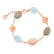 14.00 ct. t.w. Aquamarine and 14.00 ct. t.w. Smoky Quartz Bead Bracelet in 18kt Rose Gold Over Sterling