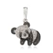 .15 ct. t.w. Black and White Panda Bear Pendant in Sterling Silver