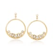 .50 ct. t.w. Diamond Circle Drop Earring Jackets with Diamond-Accented Studs in 14kt Yellow Gold