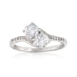 1.00 ct. t.w. CZ Two-Stone Ring in Sterling Silver