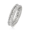 1.00 ct. t.w. Baguette and Round Diamond Eternity Ring in 14kt White Gold
