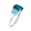 3.60 ct. t.w. London and Swiss Blue Topaz Ring in Sterling Silver