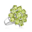 5.00 ct. t.w. Peridot Cluster Ring in Sterling Silver