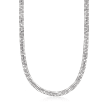 Italian 4.95 ct. t.w. CZ Box Chain Necklace in Sterling Silver