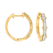 .30 ct. t.w. Diamond Baguette Hoop Earrings in 14kt Yellow Gold