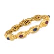 C. 1980 Vintage 2.25 ct. t.w.  Ruby and 1.80 ct. t.w. Sapphire Cabochon Bracelet in 18kt Yellow Gold