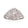 C. 1910 Vintage .60 ct. t.w. Diamond Ring in 14kt White Gold