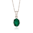 1.20 Carat Emerald Pendant Necklace in 14kt White Gold  
