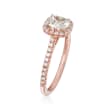 Henri Daussi .88 ct. t.w. Diamond Halo Engagement Ring in 14kt Rose Gold