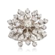 C. 1970 Vintage 1.65 ct. t.w. Diamond Cluster Ring in 14kt White Gold