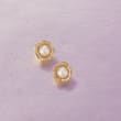 Child's 2-2.5mm Cultured Pearl Flower Stud Earrings in 14kt Yellow Gold