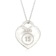 Sterling Silver Personalized Month and Day Heart Pendant Necklace