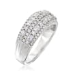 .90 ct. t.w. Round and Baguette Diamond Ring in 14kt White Gold