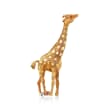 C. 1980 Vintage .10 Carat Diamond and .17 ct. t.w. Ruby Giraffe Pin in 18kt Yellow Gold