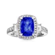 3.00 Carat Tanzanite and .83 ct. t.w. Diamond Ring in 18kt White Gold