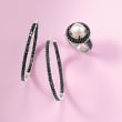 9mm Cultured Pearl and 1.20 ct. t.w. Black Spinel Ring in Sterling Silver