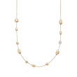 Roberto Coin 18kt Yellow Gold Pebble Station Necklace with Diamond Accents
