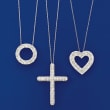 3.00 ct. t.w. Diamond Heart Pendant Necklace in Sterling Silver