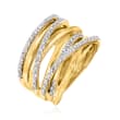 .25 ct. t.w. Diamond Highway Ring in 18kt Gold Over Sterling