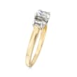 C. 1990 Vintage 1.05 ct. t.w. Diamond Three-Stone Ring in 14kt Yellow Gold