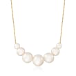 6-12mm Cultured Pearl Graduated Necklace in 14kt Yellow Gold