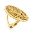 Italian 18kt Yellow Gold Floral Openwork Ring