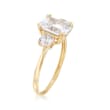 3.50 ct. t.w. CZ Three-Stone Ring in 14kt Yellow Gold