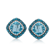 8.60 ct. t.w. London and Sky Blue Topaz Stud Earrings in Sterling Silver