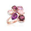Rose Quartz and 4.90 ct. t.w. Multi-Stone Ring with Diamonds in 14kt Rose Gold