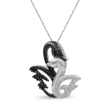 Swan Pendant Necklace with Diamond Accents in Sterling Silver