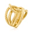 Italian Andiamo 14kt Yellow Gold Over Resin Interlocking Ring