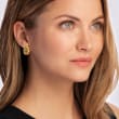 C. 1980 Vintage Tiffany Jewelry 18kt Yellow Gold Clip-On Leaf Earrings