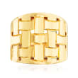 Italian 14kt Yellow Gold Basketweave Dome Ring