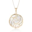 Mother-Of-Pearl Swirl Pendant Necklace in 14kt Yellow Gold